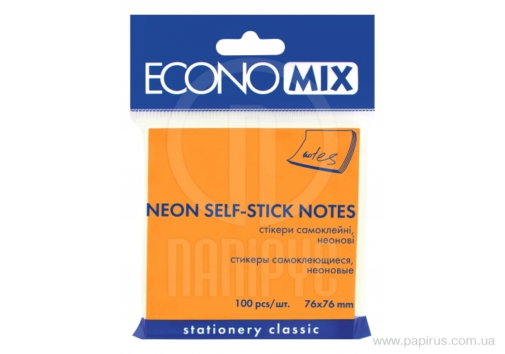 Паперовий блок для нотаток ECONOMIX з липким шаром 75*75*100 (E20944-06)